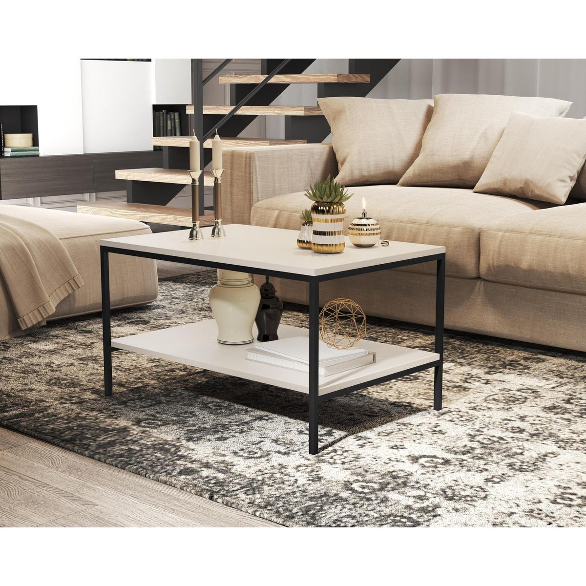 BE DESIGN - Mesa centro fierro 114 perla