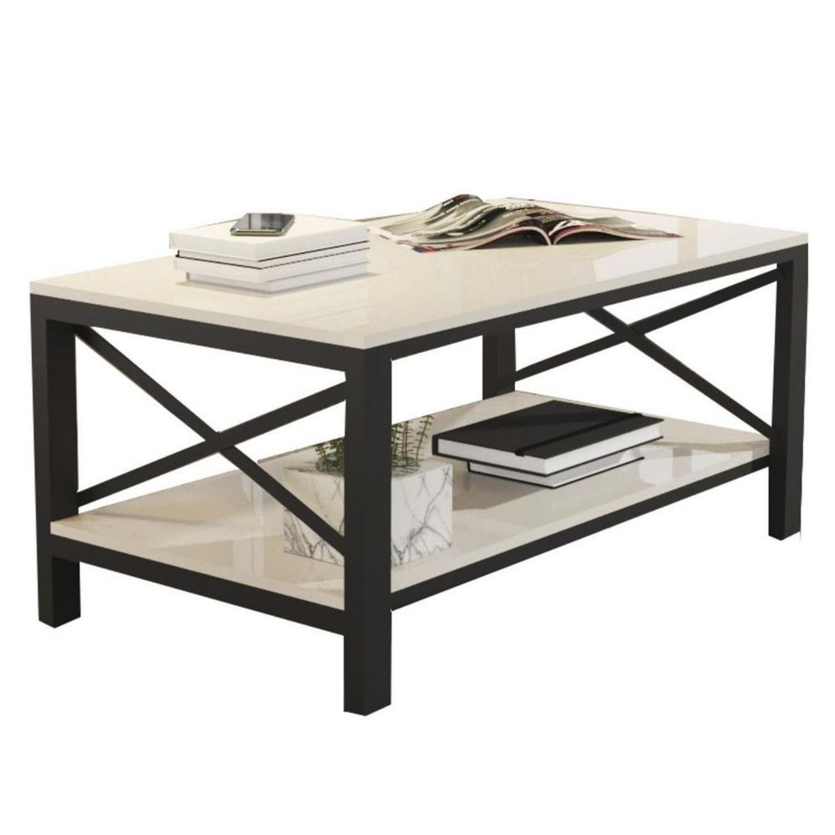 BE DESIGN - Mesa de centro industrial perla