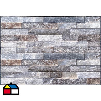 Palmeta vinilo autoadhesiva greco gris 30x50 , piso y muro , 4 uds