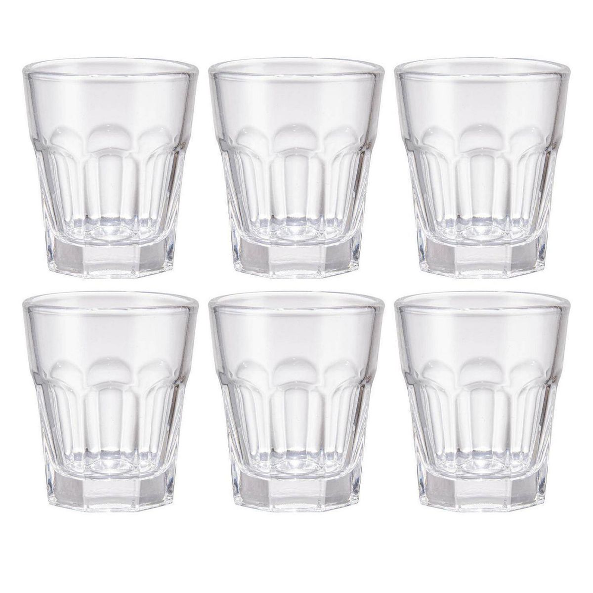 FTA - Set 6 Vasos Bajo de Vidrio 0.45 ml Transparente