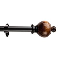 Set de Barra Cortina Simple 19/16 mm Extensible 120-210 cm Madera Queen