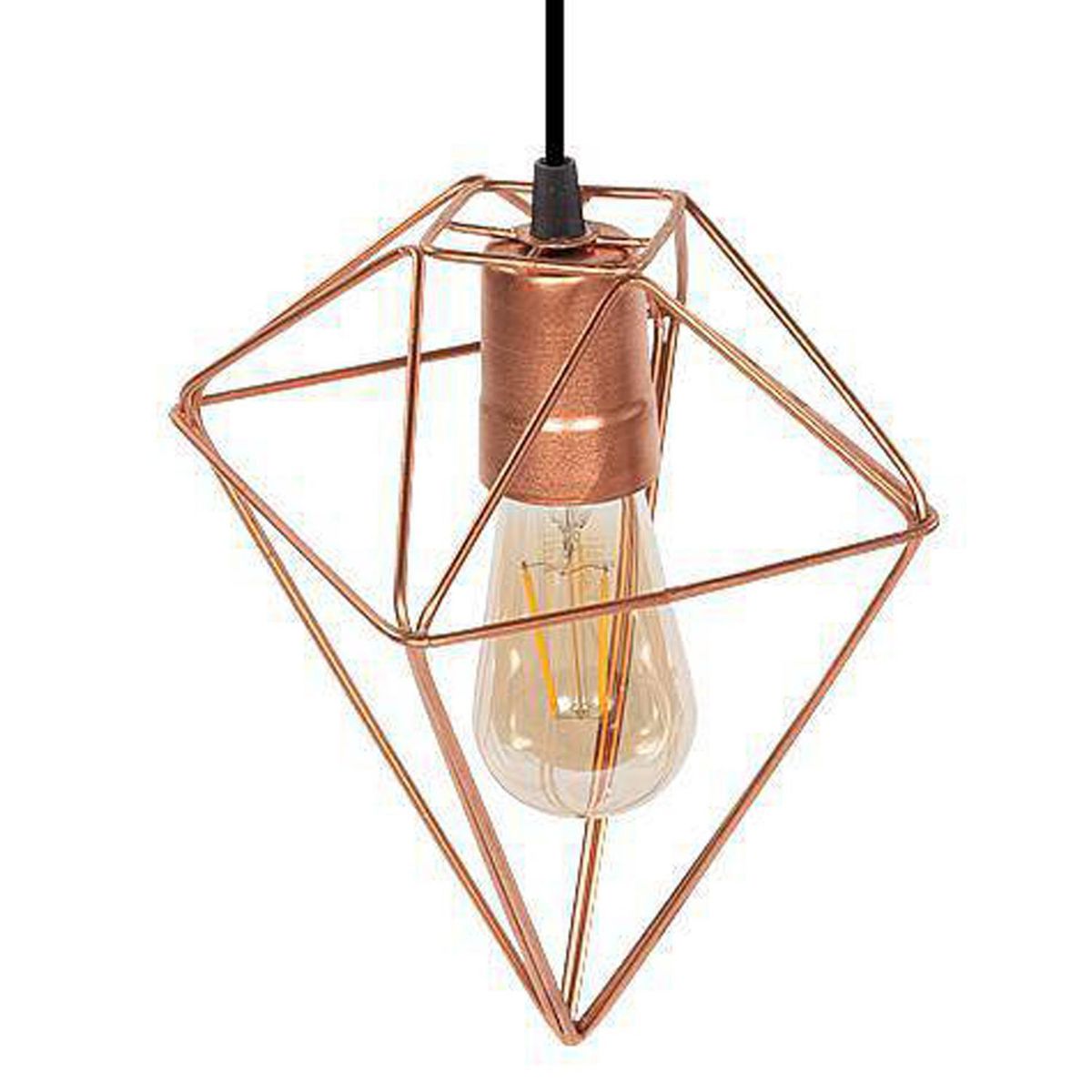 JACFELAY - Lámpara Colgante Puntas 2 Luces Metal Naranjo