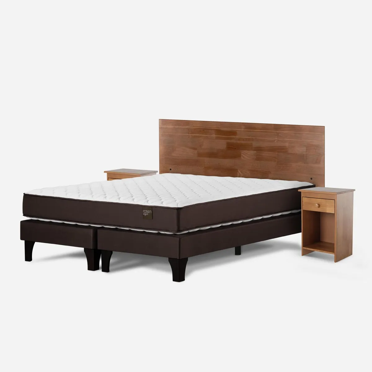 ROSEN - Cama 2 Plazas Europea Ergo T + Respaldo + 2 Veladores