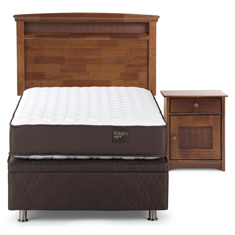 Cama 1 Plaza Boxet Ergo T + Respaldo + Velador