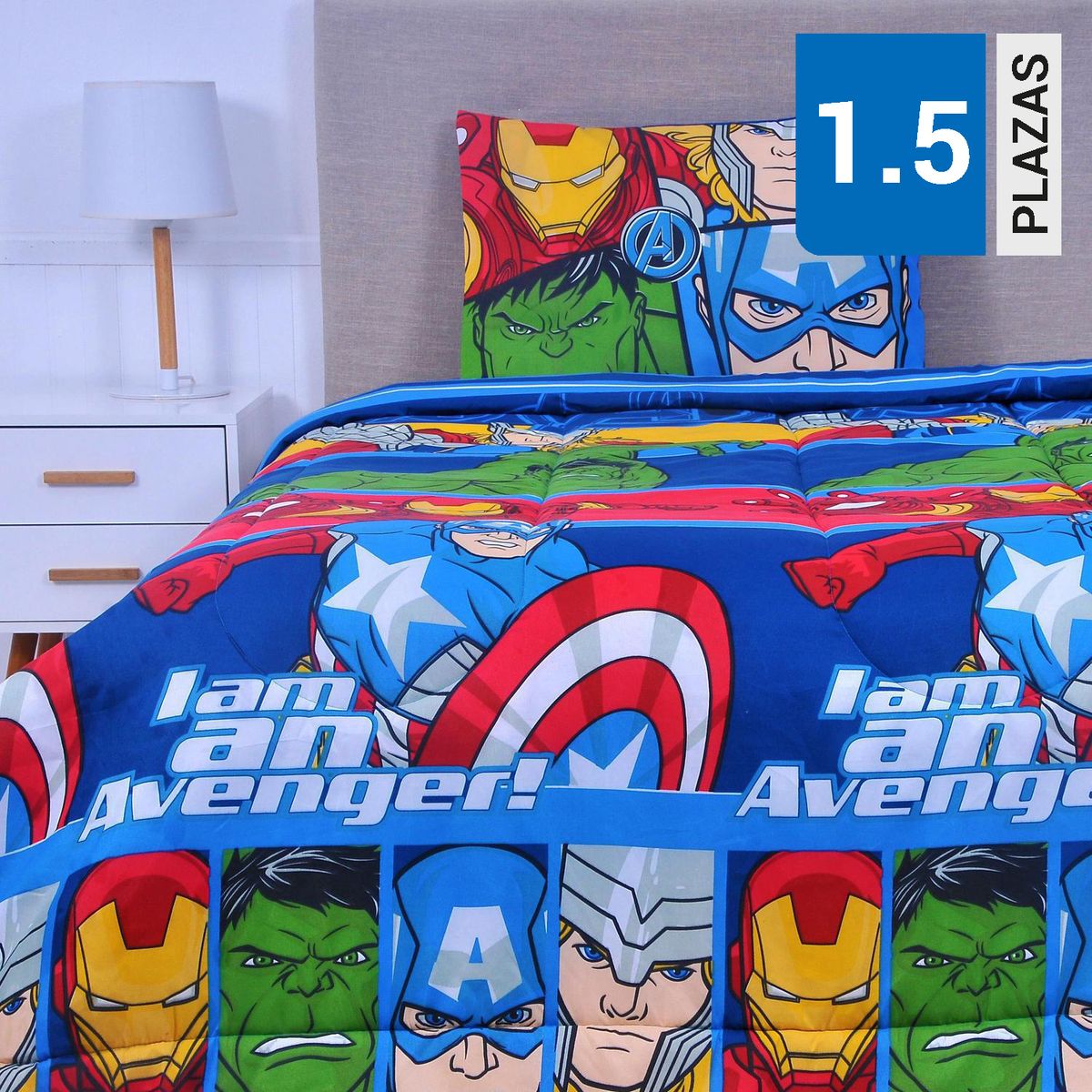 DISNEY - Plumón 1.5 plazas Avengers Multicolor 