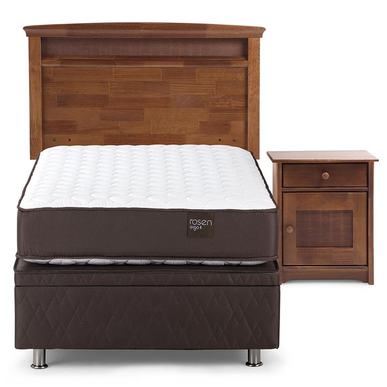 Cama 1.5 Plazas Boxet Ergo T + Respaldo + Velador