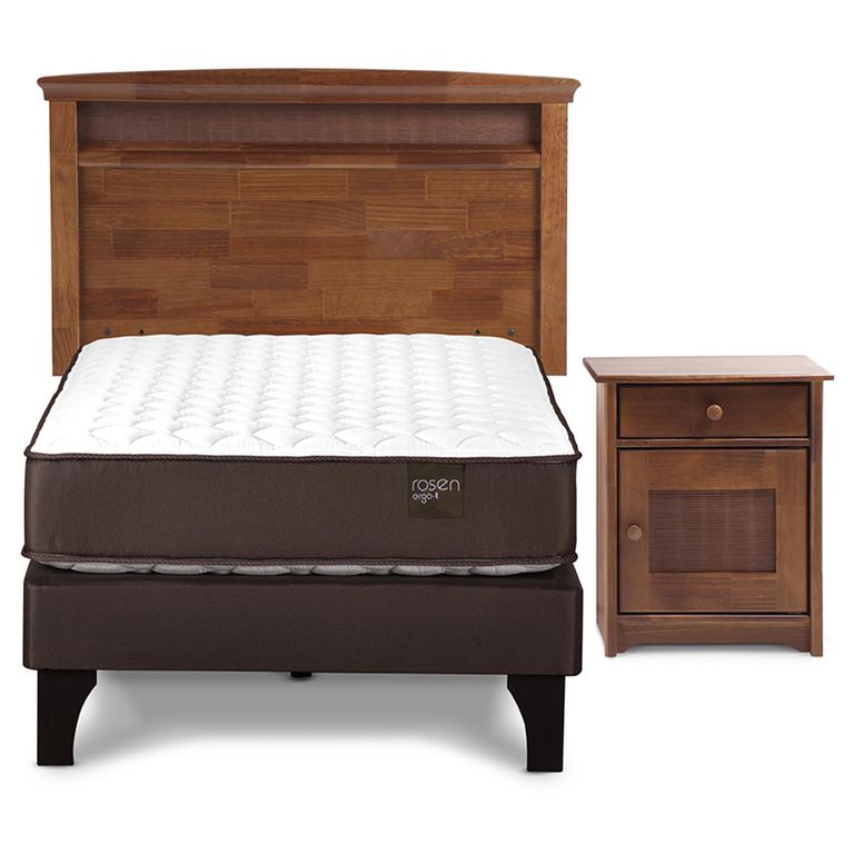 Cama 1 Plaza Europea Ergo T + Respaldo + Velador