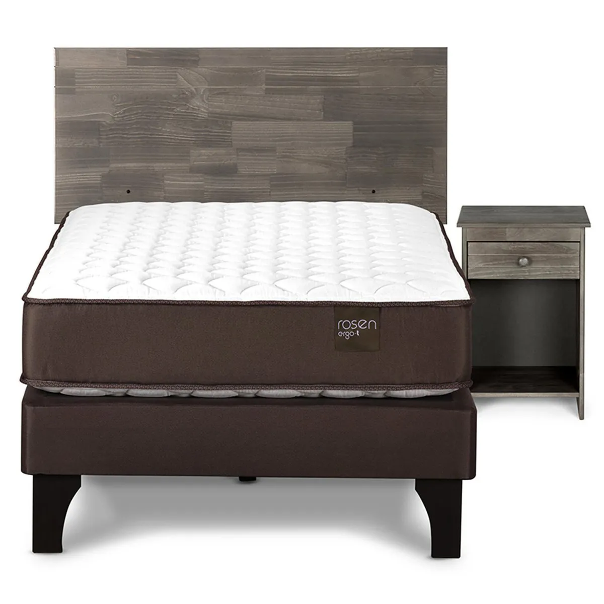 ROSEN - Cama 1 Plaza Europea Ergo T + Respaldo + Velador