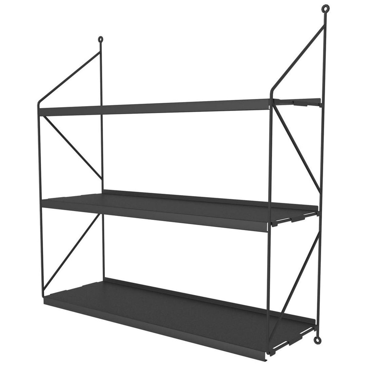 DUCASSE - Repisa Angolo Acero 3 Nivel(es) 60x64x20 cm Negro