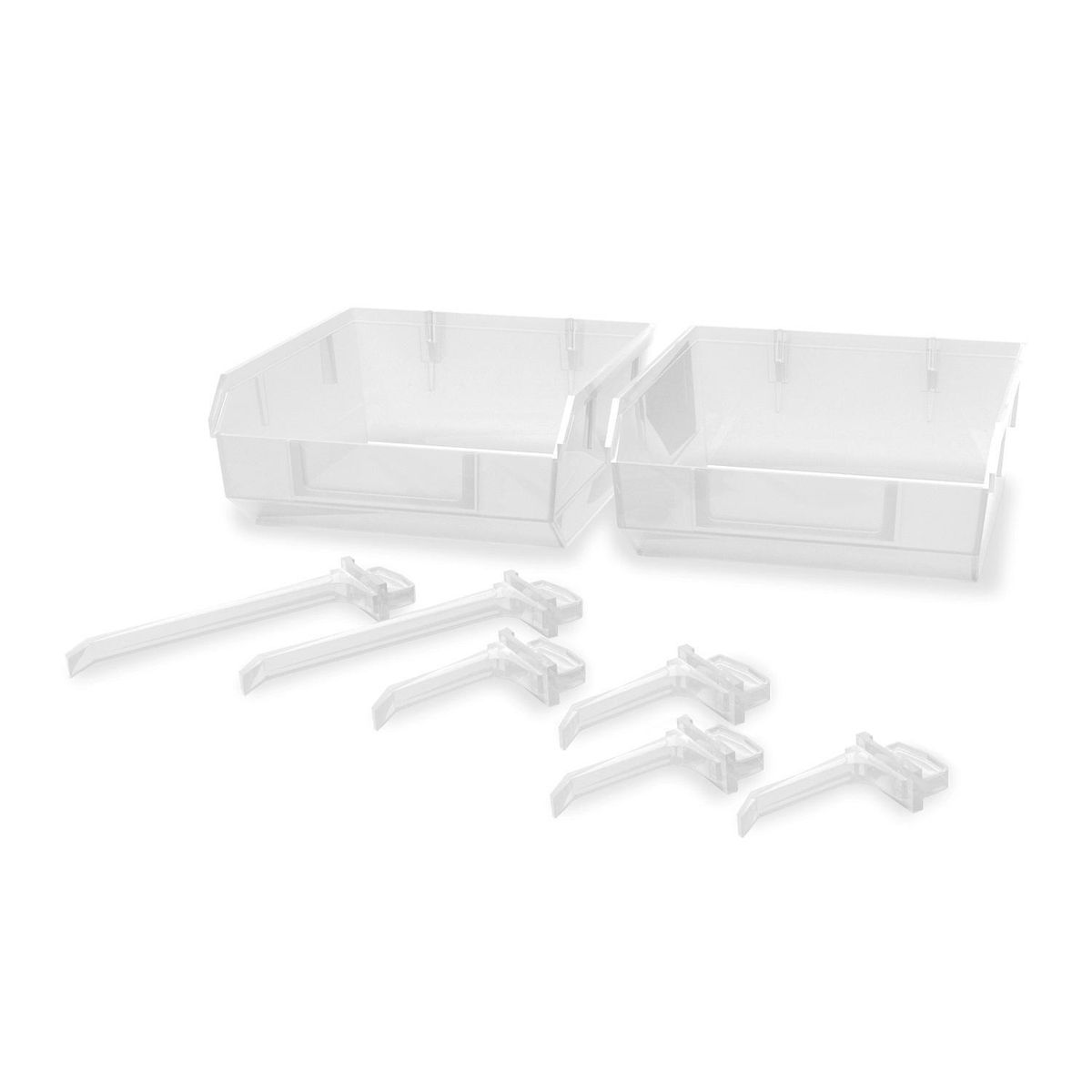 DUCASSE - Set de Cajas Repisas Plástico 2 Nivel(es) 20x5x20 cm Transparente