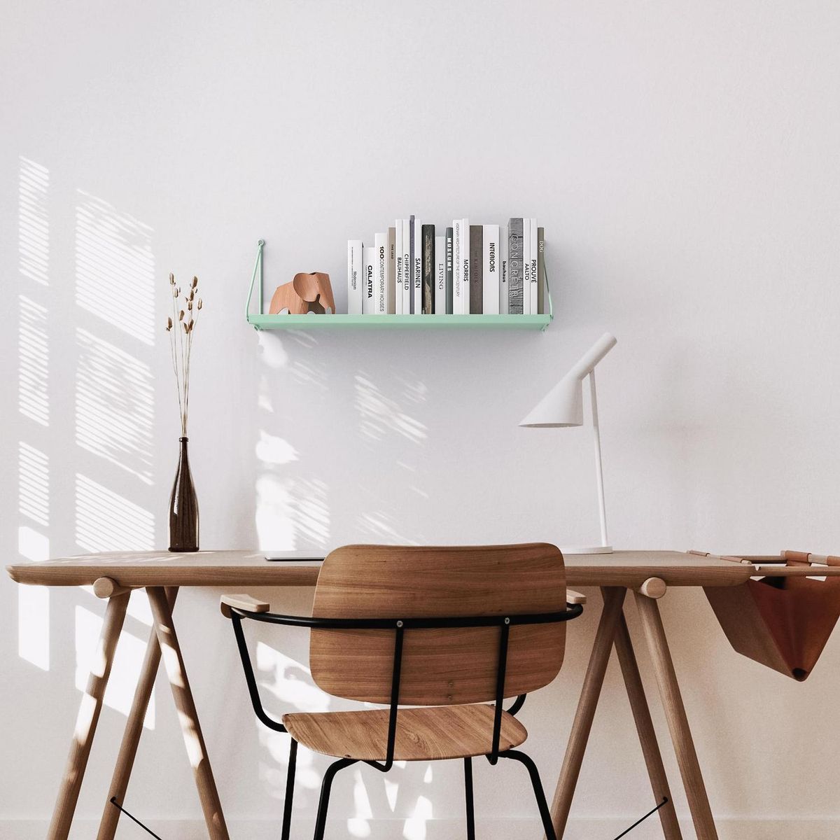 DUCASSE - Repisa Angolo Simple Acero 1 Nivel(es) 60x20x20 cm Verde Menta