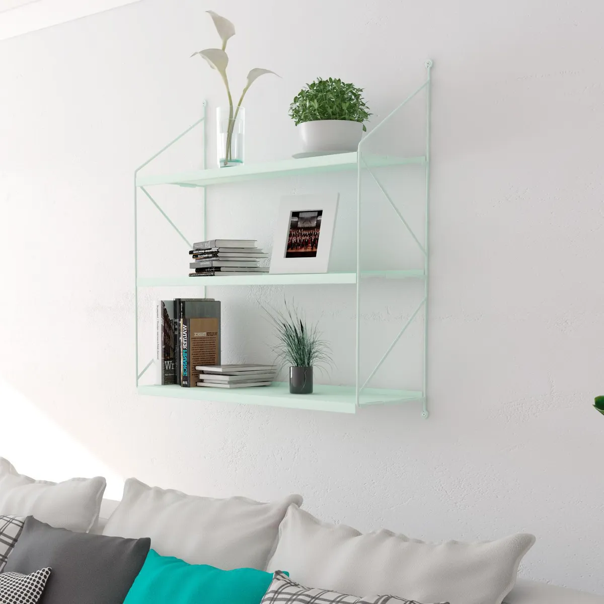 DUCASSE - Repisa Angolo Acero 3 Nivel(es) 60x64x20 cm Verde Menta