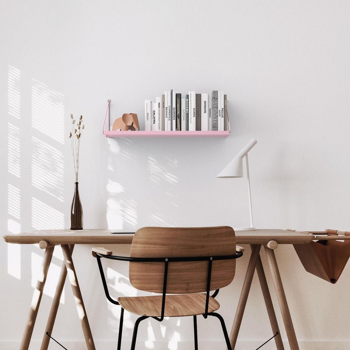 DUCASSE - Repisa Angolo Acero 1 Nivel(es) 60x20x20 cm Rosa Claro