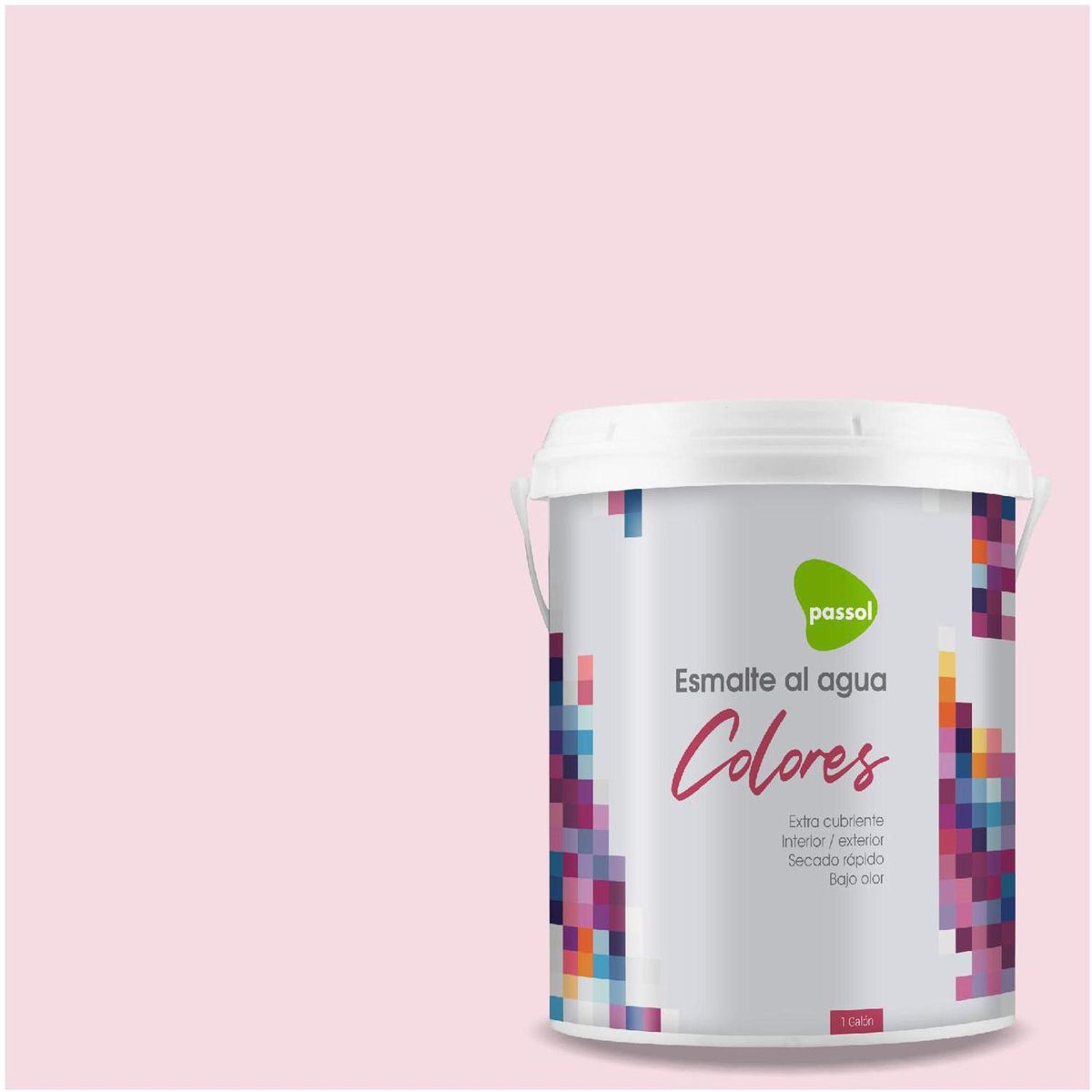 PASSOL - Esmalte al Agua 1 galón(es) Mate Rosado Sachet