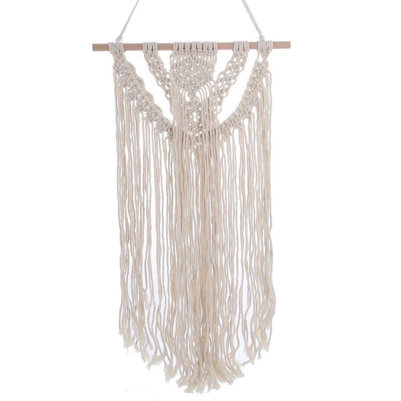 IMPORTADORA USA - Telar de macramé algodón blanco 73x40 cm