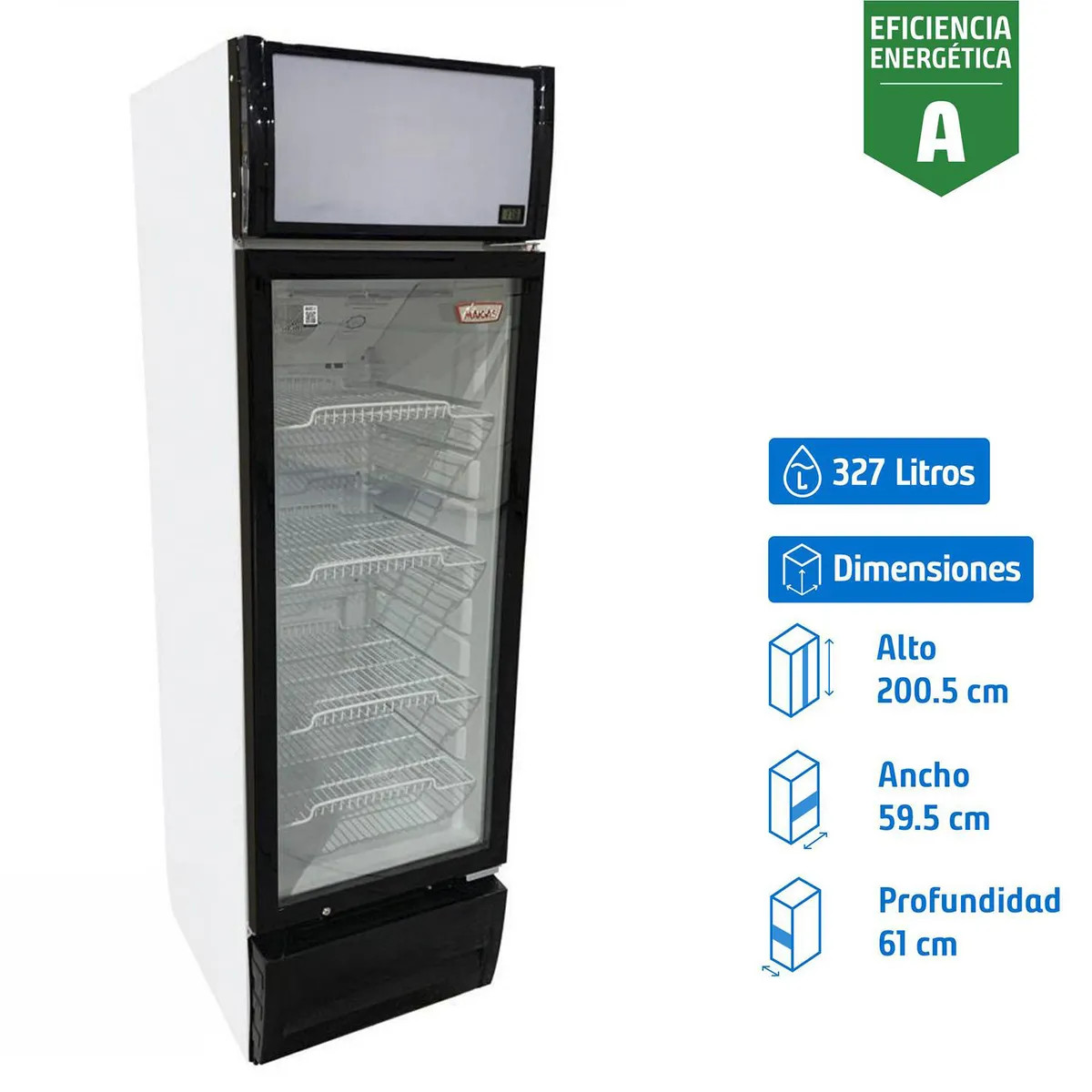 MAIGAS - Visicoooler 327 Litros Negro/Blanco LG360