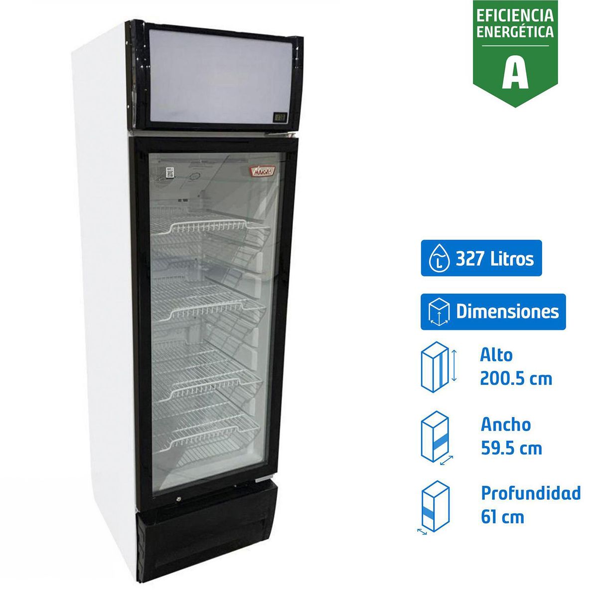 MAIGAS - Visicoooler 327 Litros Negro/Blanco LG360