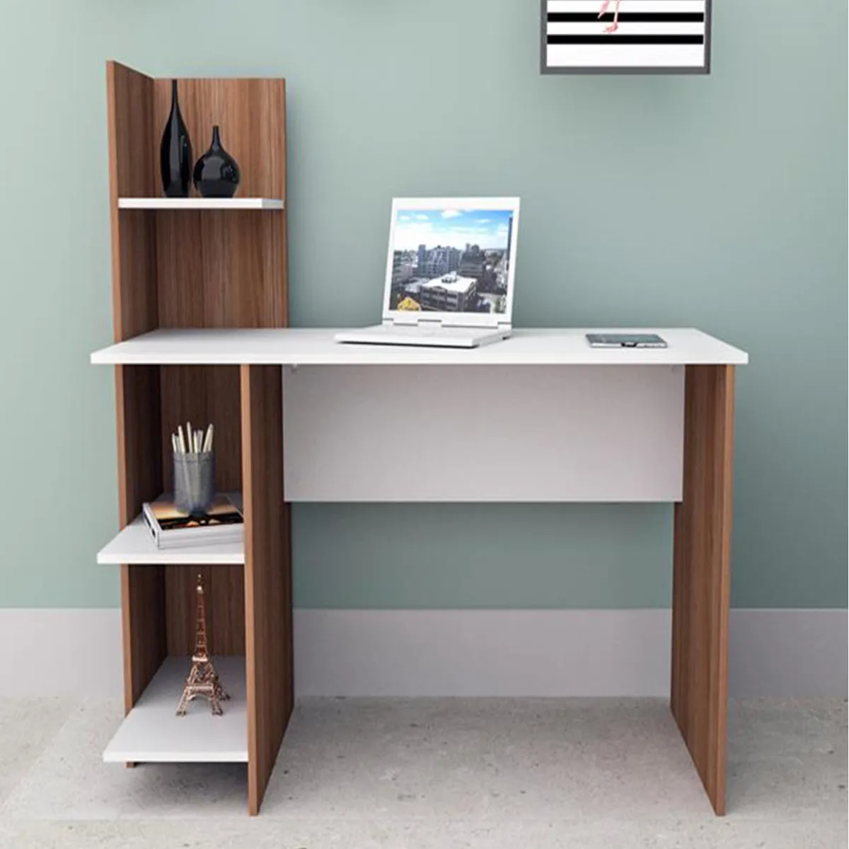 GENERICO - Escritorio Biblioteca Sunset Cafe/Blanco 120x74x50 cm