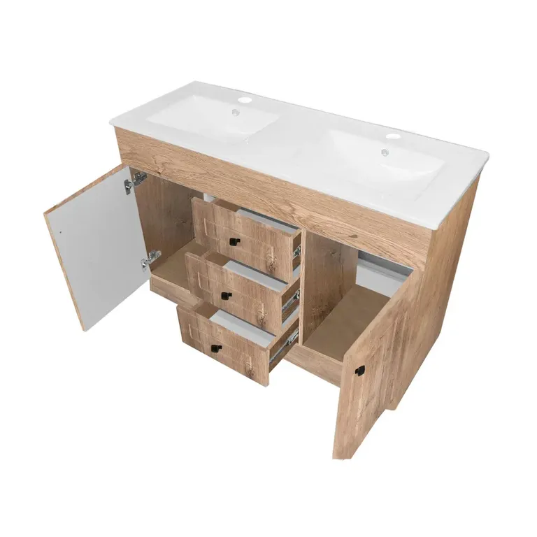 Kit mueble vanitorio doble BD120PH-W P 120cm