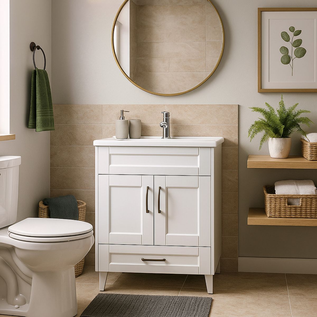 DOMSA - Kit mueble vanitorio B60SK F blanco 60 cm