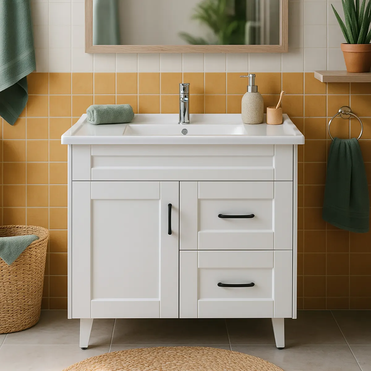 DOMSA - Kit mueble vanitorio Deluxe 80SK F blanco 80 cm