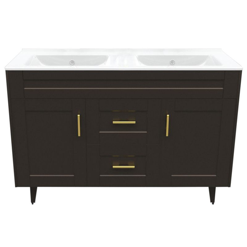 DOMSA - Kit mueble vanitorio Deluxe D120SK P café 120 cm