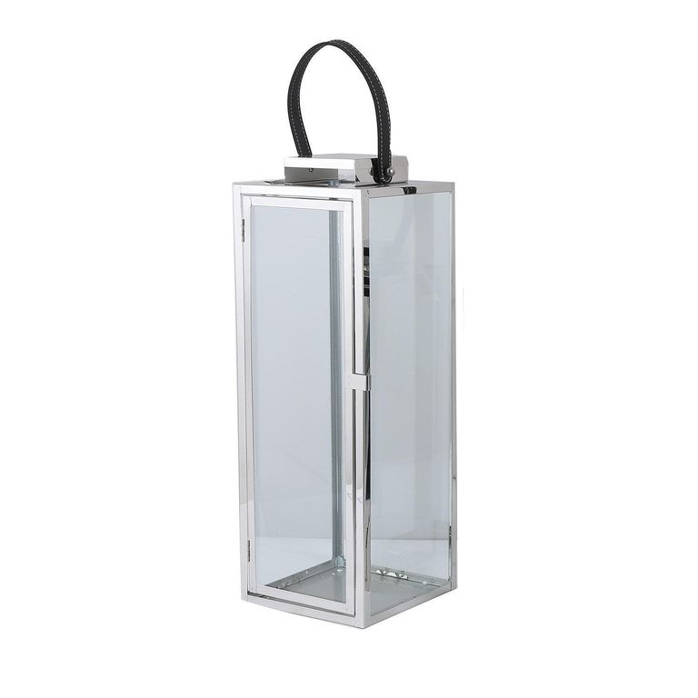 Farol con asa de cuero 25 cm