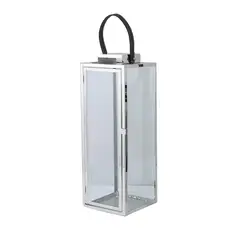 IMPORTADORA USA - Farol con asa de cuero 25 cm