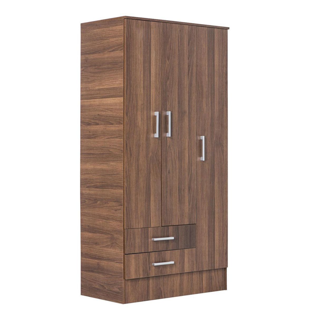 MOBIKIT - Clóset 3 Puerta(s) 2 Cajón(es) 4 Repisa(s) 48.5x182.5x181 cm Nogal