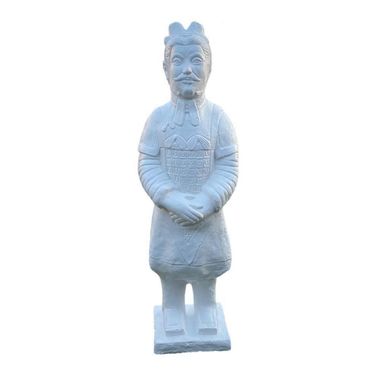 Figura soldado de terracota blanco 108 cm