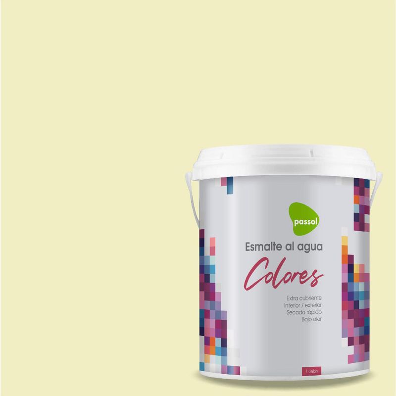 PASSOL - Esmalte al Agua Mate 1 galón(es) Amarillo Bitter Lime