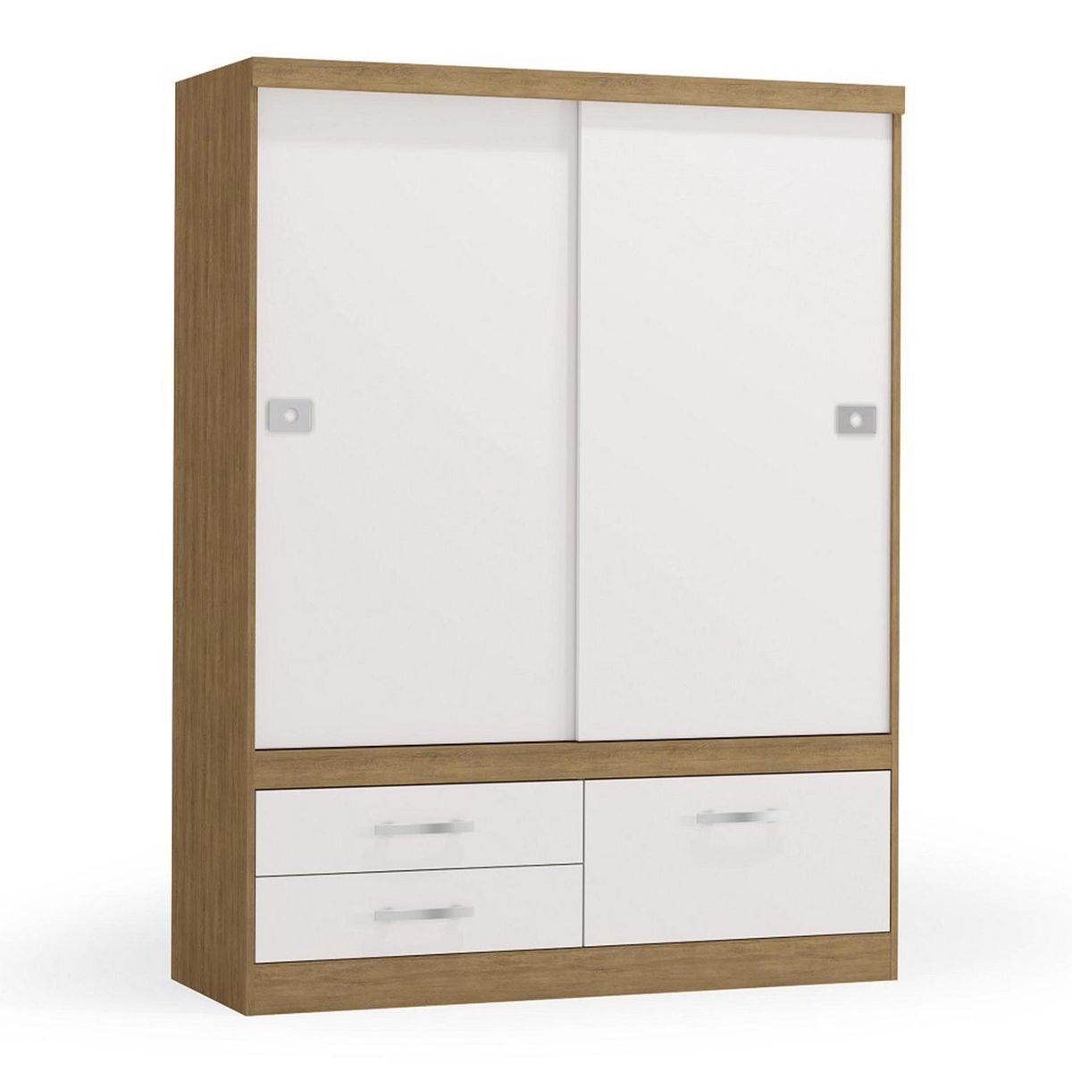 YARDAS - Clóset 2 Puerta(s) 4 Cajón(es) 4 Repisa(s) 136x180x206 cm Freijo/Blanco