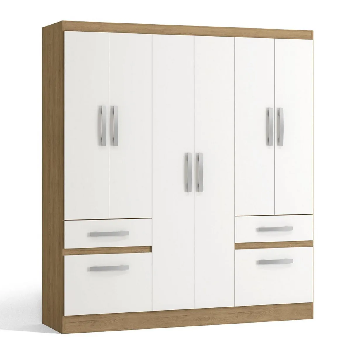 YARDAS - Clóset 2 Puerta(s) 4 Cajón(es) 4 Repisa(s) 162x180x181 cm Freijo/Blanco