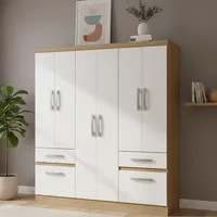 Clóset 2 Puerta(s) 4 Cajón(es) 4 Repisa(s) 162x180x181 cm Freijo/Blanco