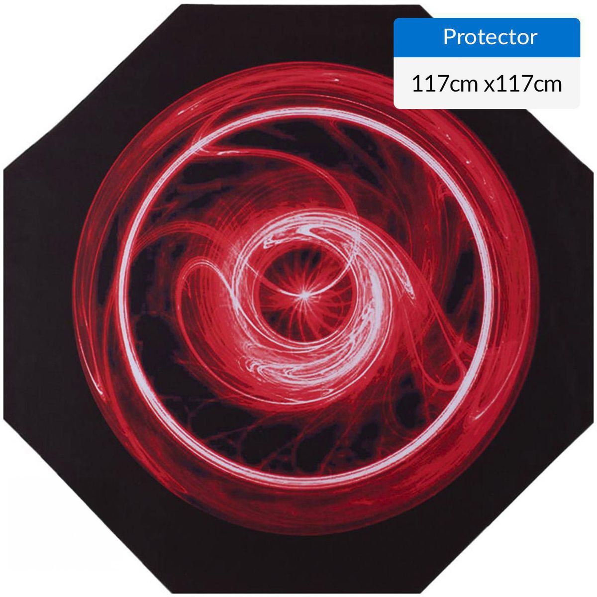 DIB - Protector Piso Gamer 117x117 cm Goma Rojo