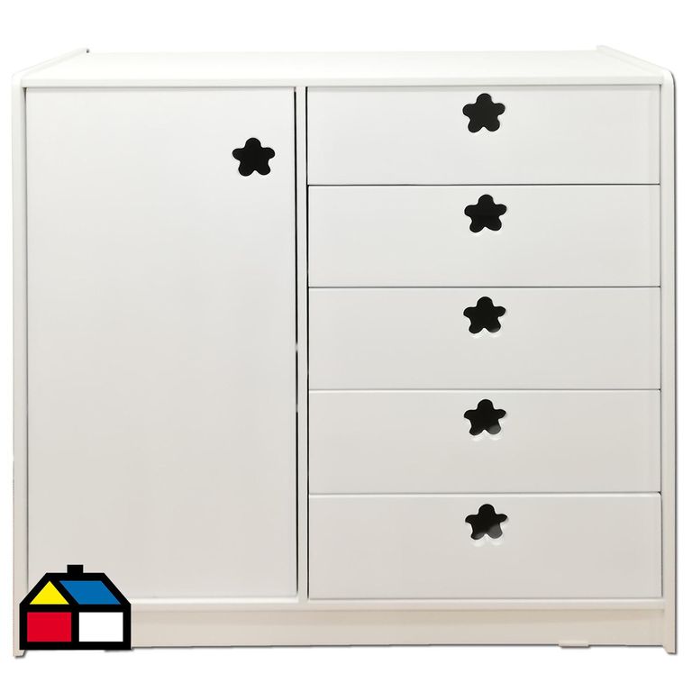 Mini closet 2 Puerta(s) 4 Cajón(es) 4 Repisa(s) 120x120x45 cm Blanco