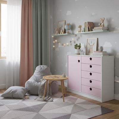 Imagen 2 del producto Mini Closet 4 Cajón(es) Flor 120x120x45 cm Rosado