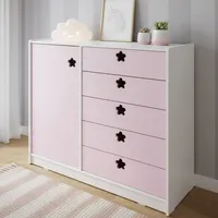 Mini Closet 4 Cajón(es) Flor 120x120x45 cm Rosado