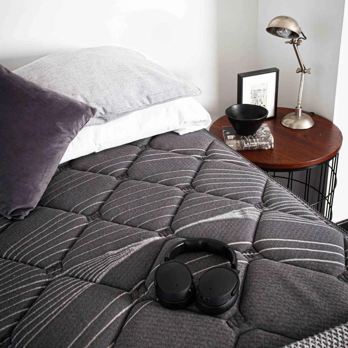 FLEX - Cama 2 plazas Europea Black Gris