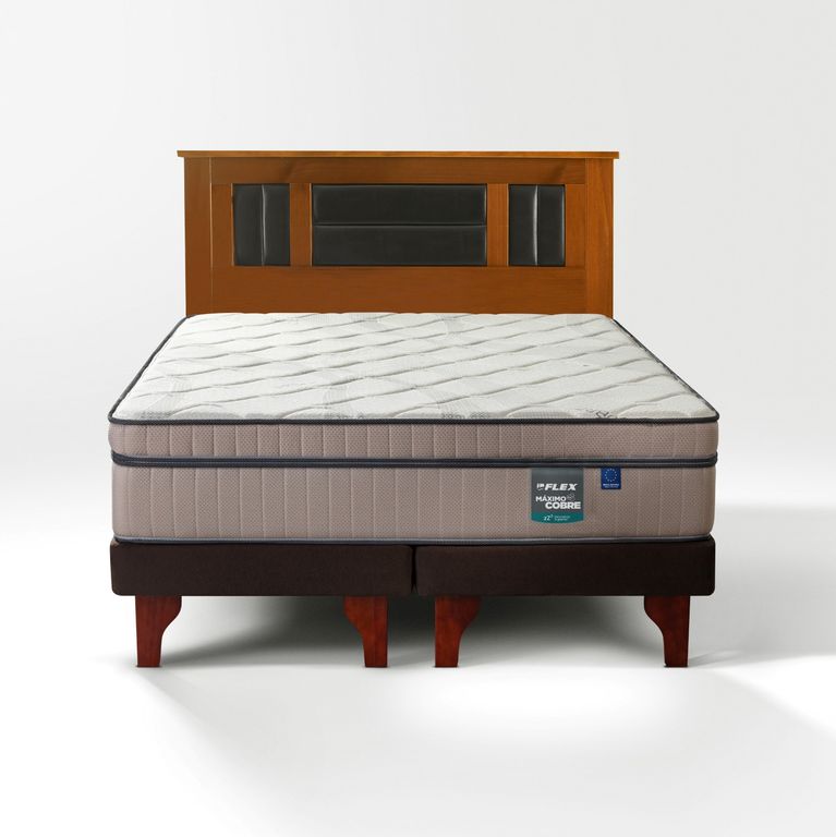 Cama Europea Máximo Cobre King (180X200) + Respaldo Lorraine