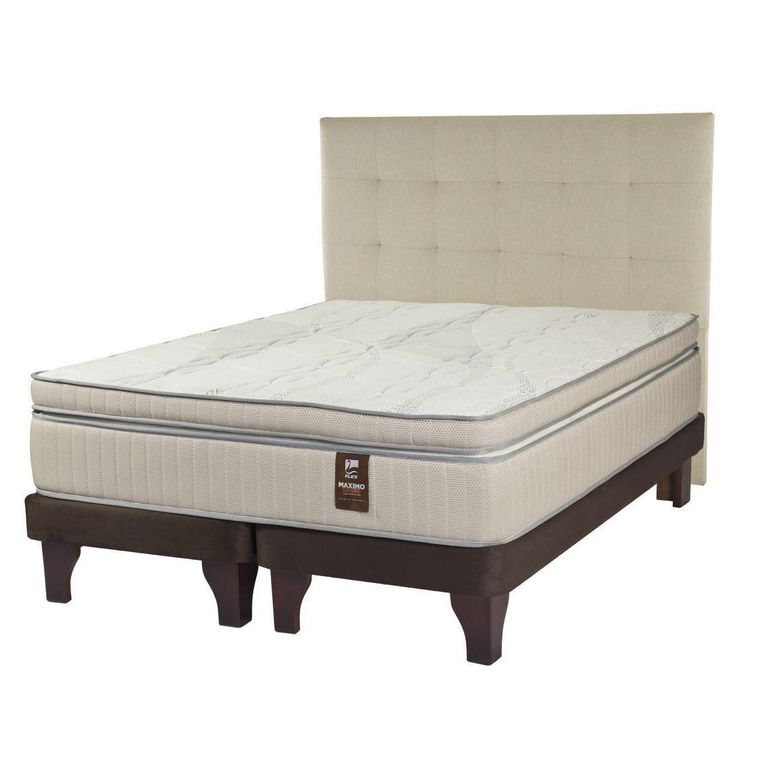 Cama Europea Máximo Cobre 2Plazas 150X200Cm Bd+Respaldo Design Crudo