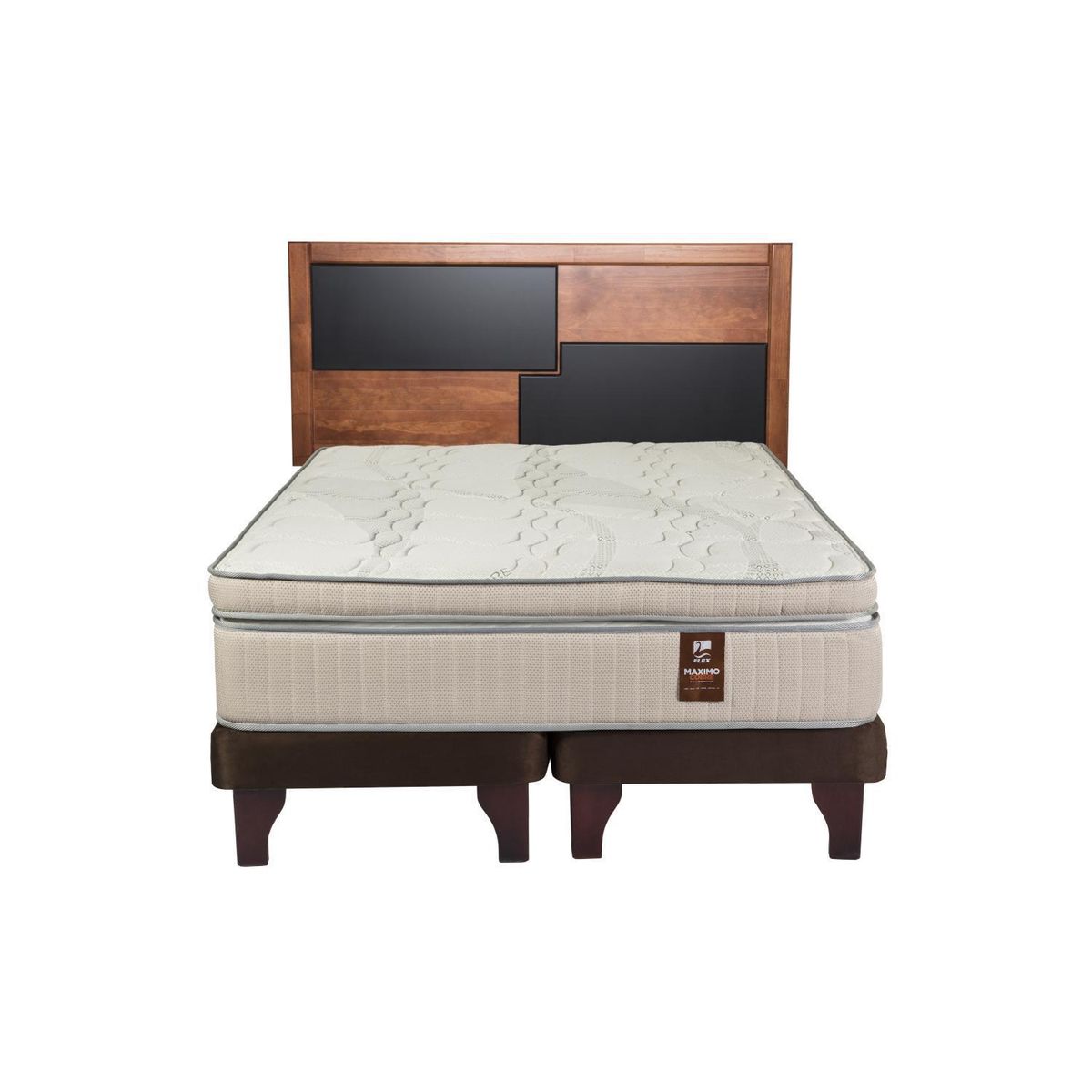 FLEX - Cama Europea Máximo Cobre 2 plazas (150x200) BD + Respaldo Colonia