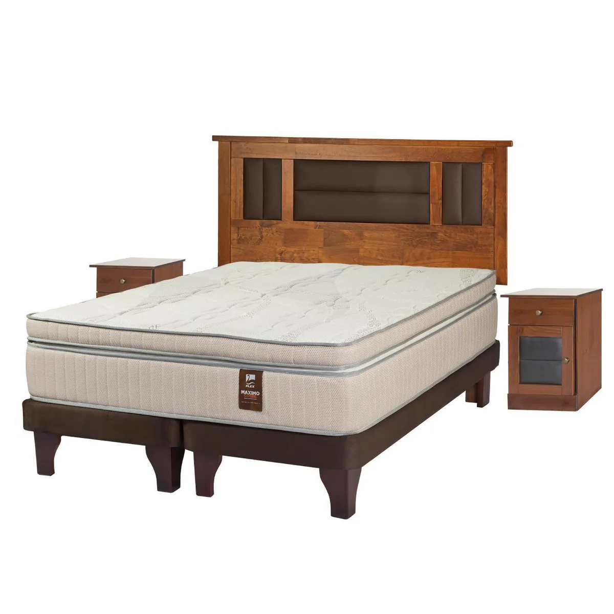 FLEX - Cama Europea Máximo Cobre 2 plazas (150x200) BD + Set Muebles Lorraine