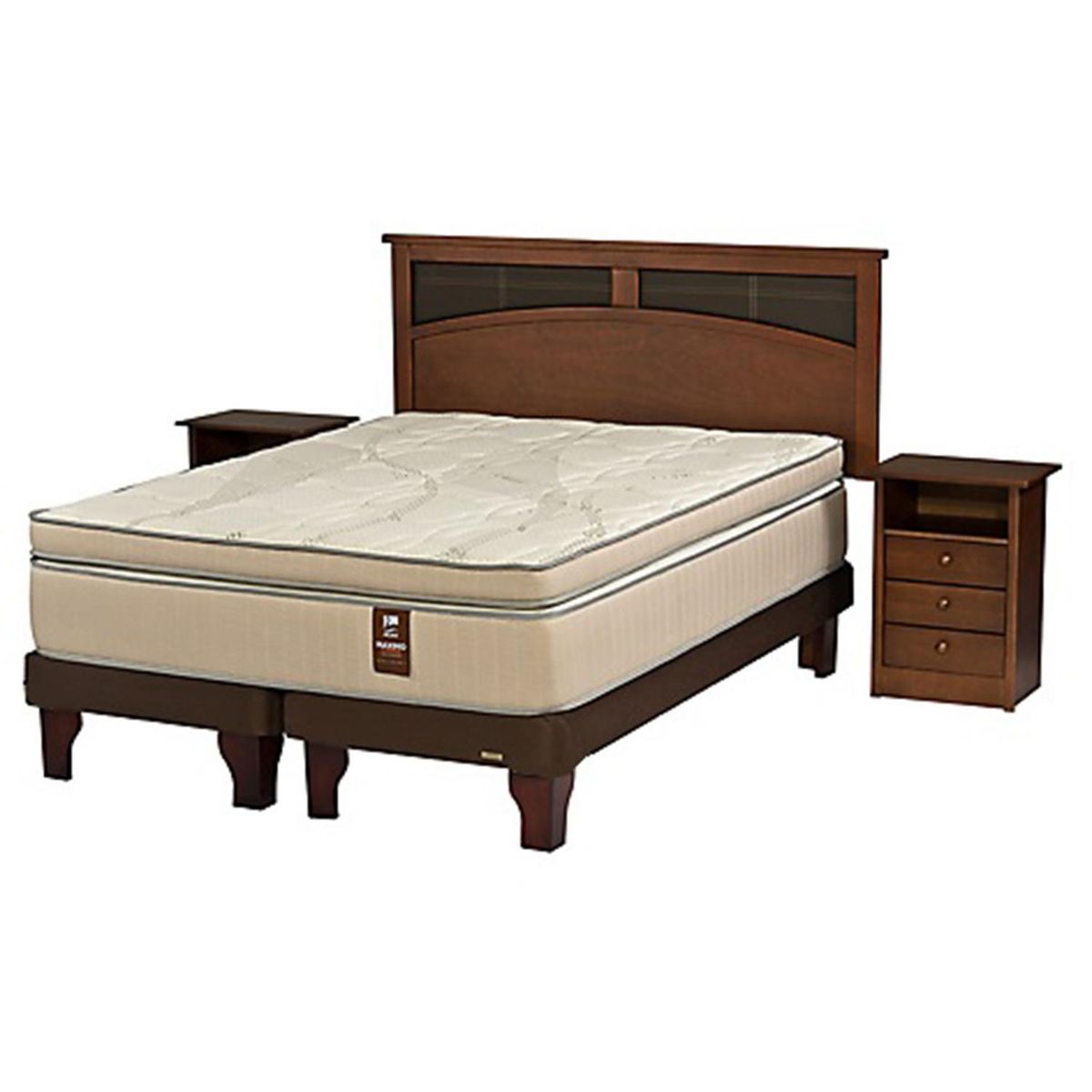 FLEX - Cama Europea Máximo Cobre King (180x200 + Set Mueble Castell