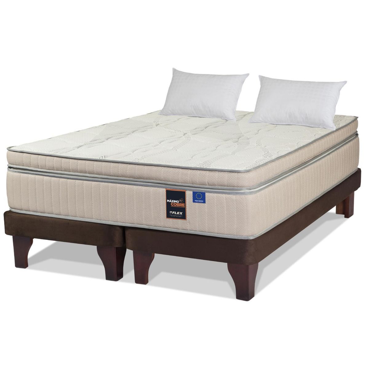 FLEX - Cama Europea Máximo Cobre 2 plazas (150x200) BD + Almohada Royal