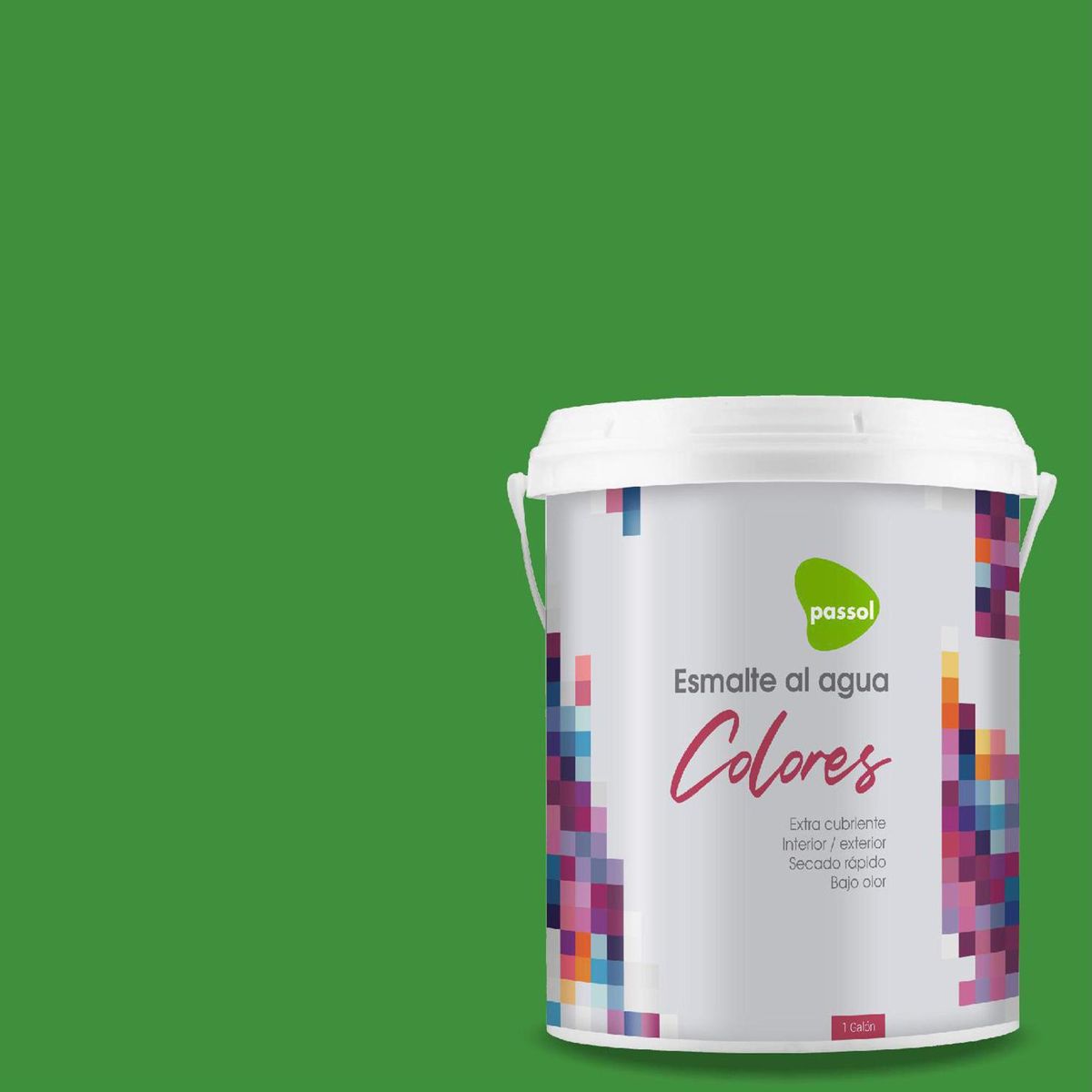 PASSOL - Esmalte al Agua 1 galón(es) Mate Verde Green Genie