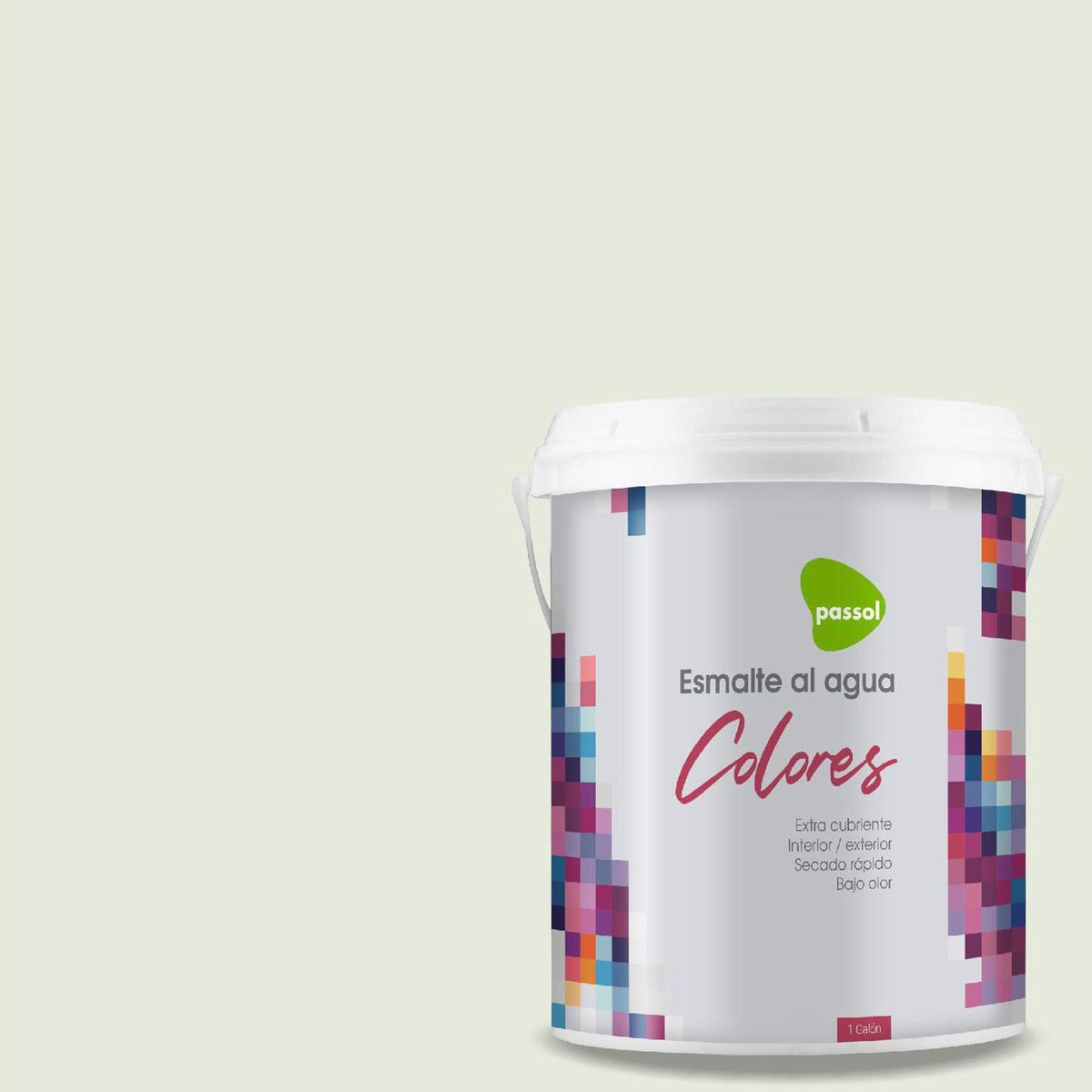PASSOL - Esmalte al Agua 1 galón(es) Mate Blanco Pistachio Crea