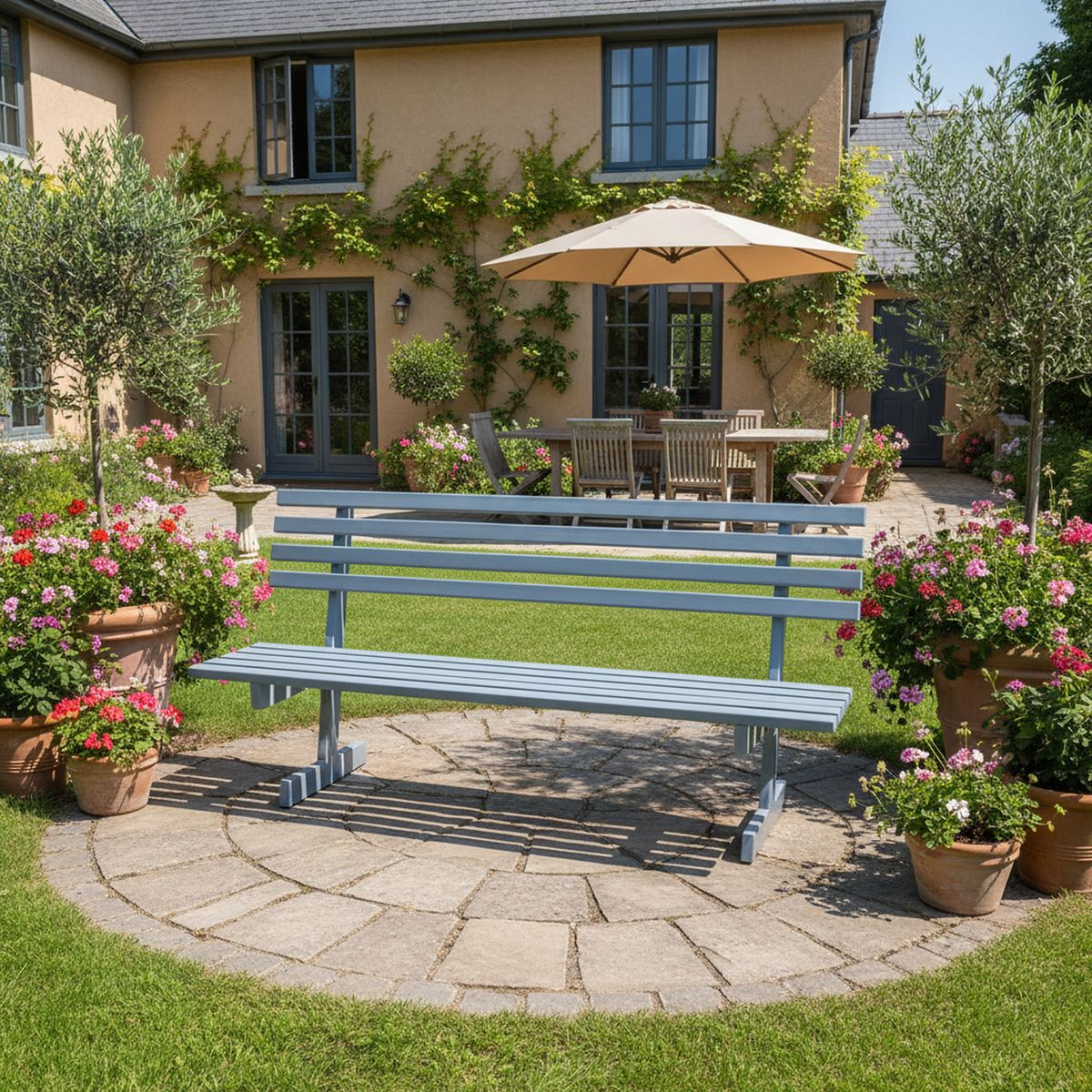 PLAYPLAZA - Escaño antivandálico Metal 65x180x85 cm