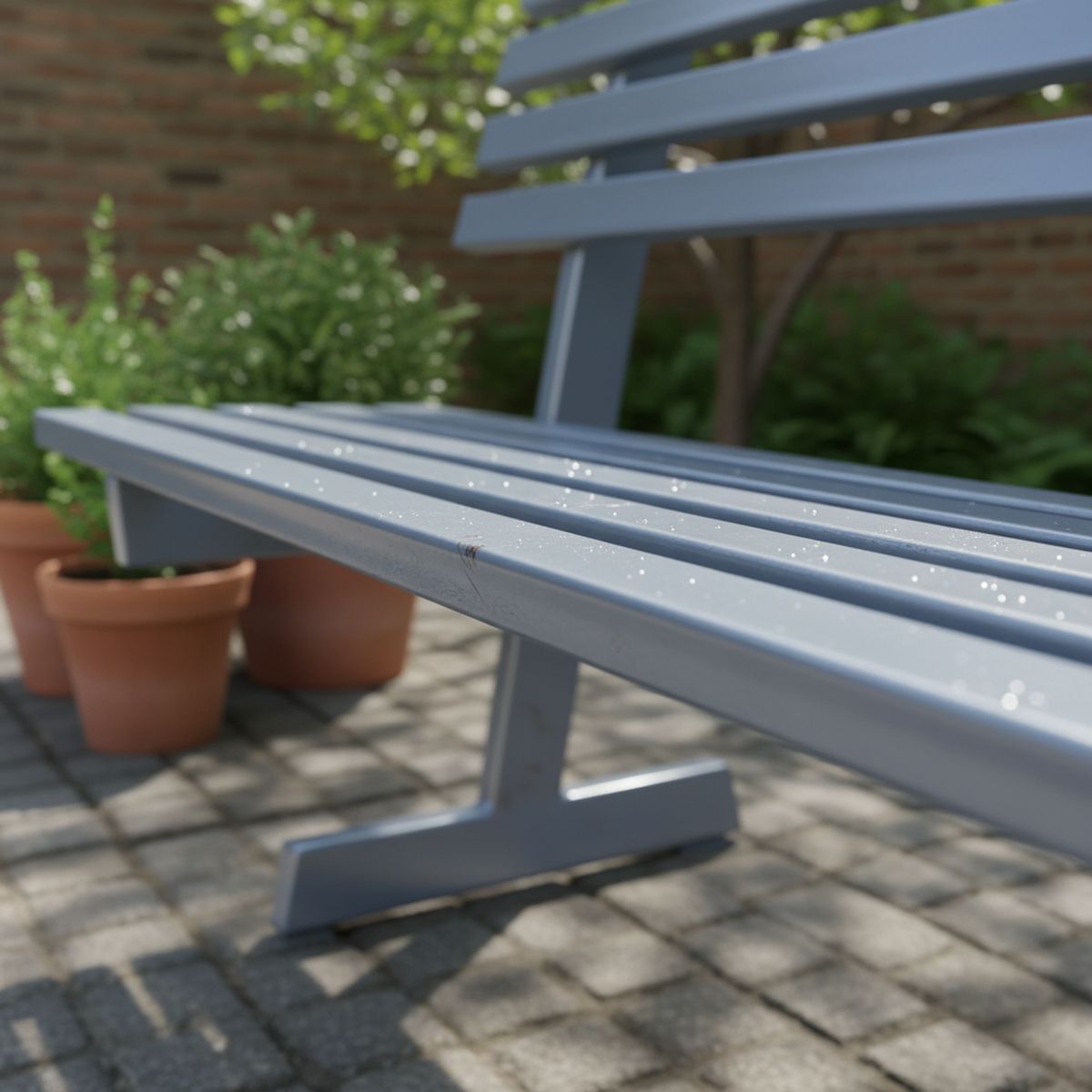 PLAYPLAZA - Escaño antivandálico Metal 65x180x85 cm