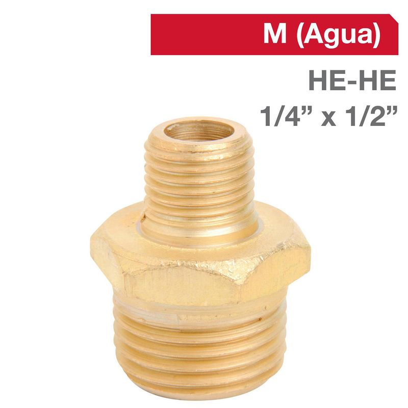 GRIFESA - Niple Bronce HE/HE 1/4" x 1/2"  1u
